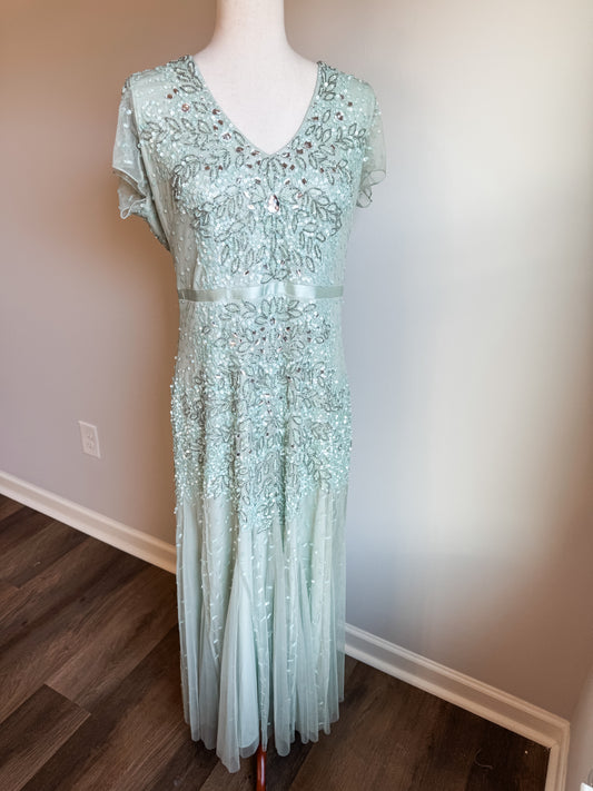 Seafoam Beaded Formal Dress 14