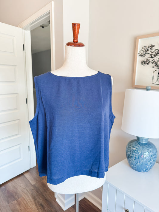 Navy Cropped Tank L
