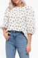 White Black Floral Top L