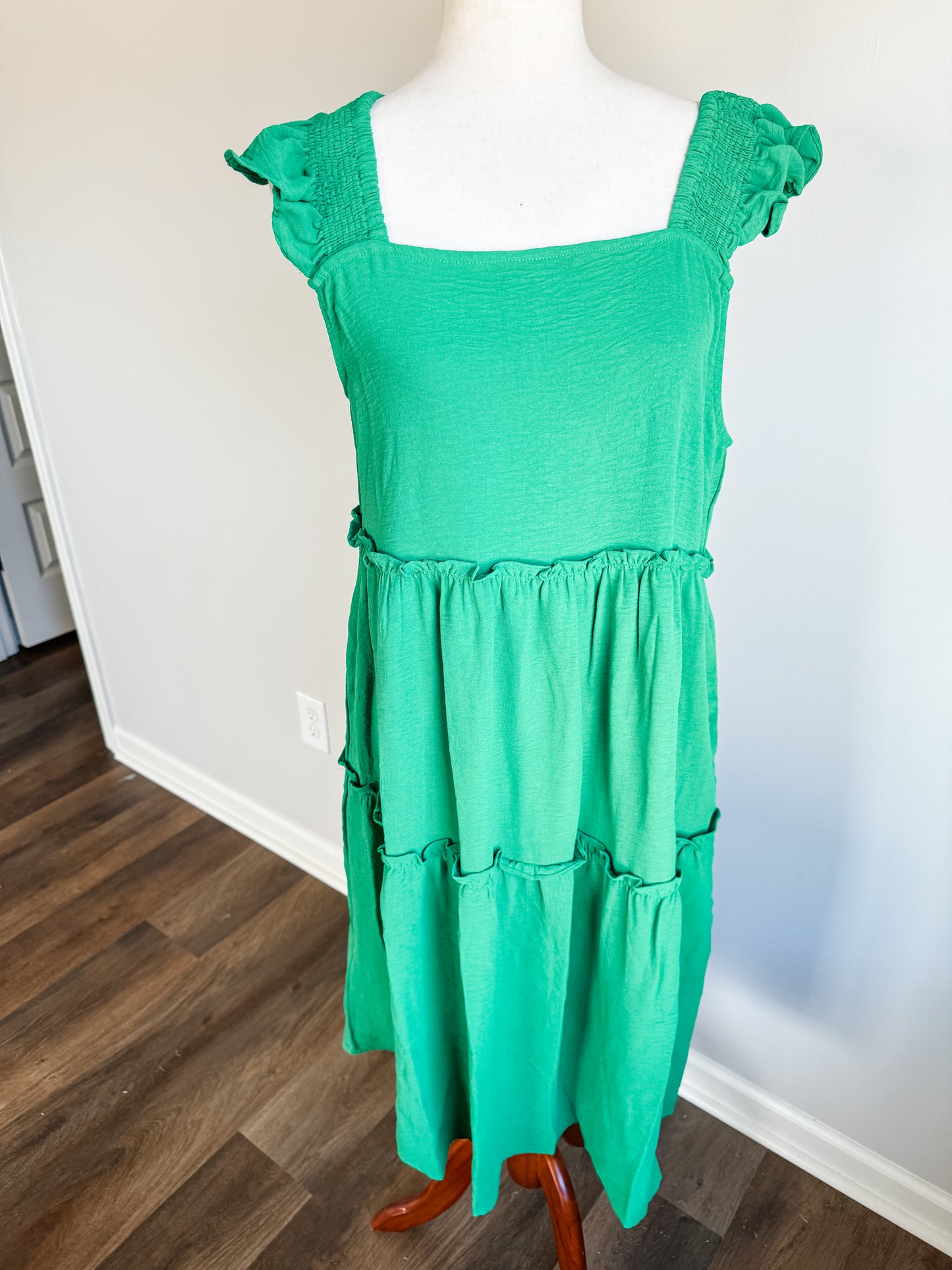 Green Tiered Dress M