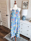 Blue Tropical Floral Dress L