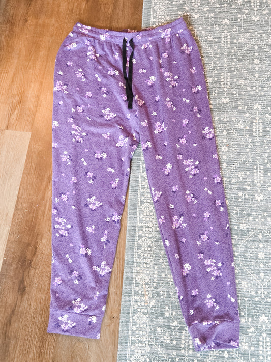 Purple Floral Lounge Pants M