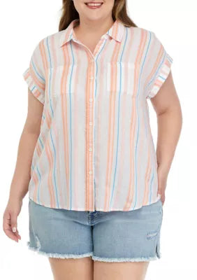 Striped Button Up XL