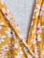 Yellow Floral Wrap Dress M