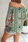 Green Blue Orange Print Top XL