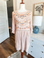 Tan Embroidered Dress M