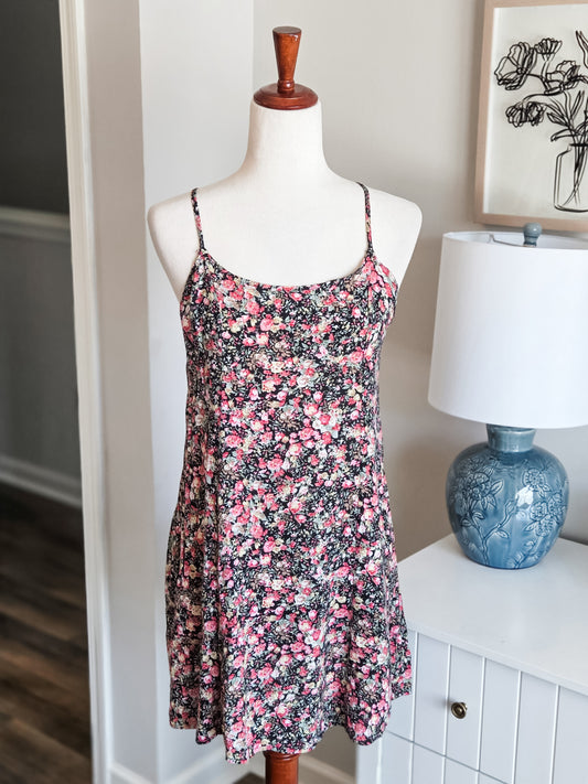 Black Floral Sundress S