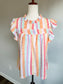 Multi Color Striped Top M