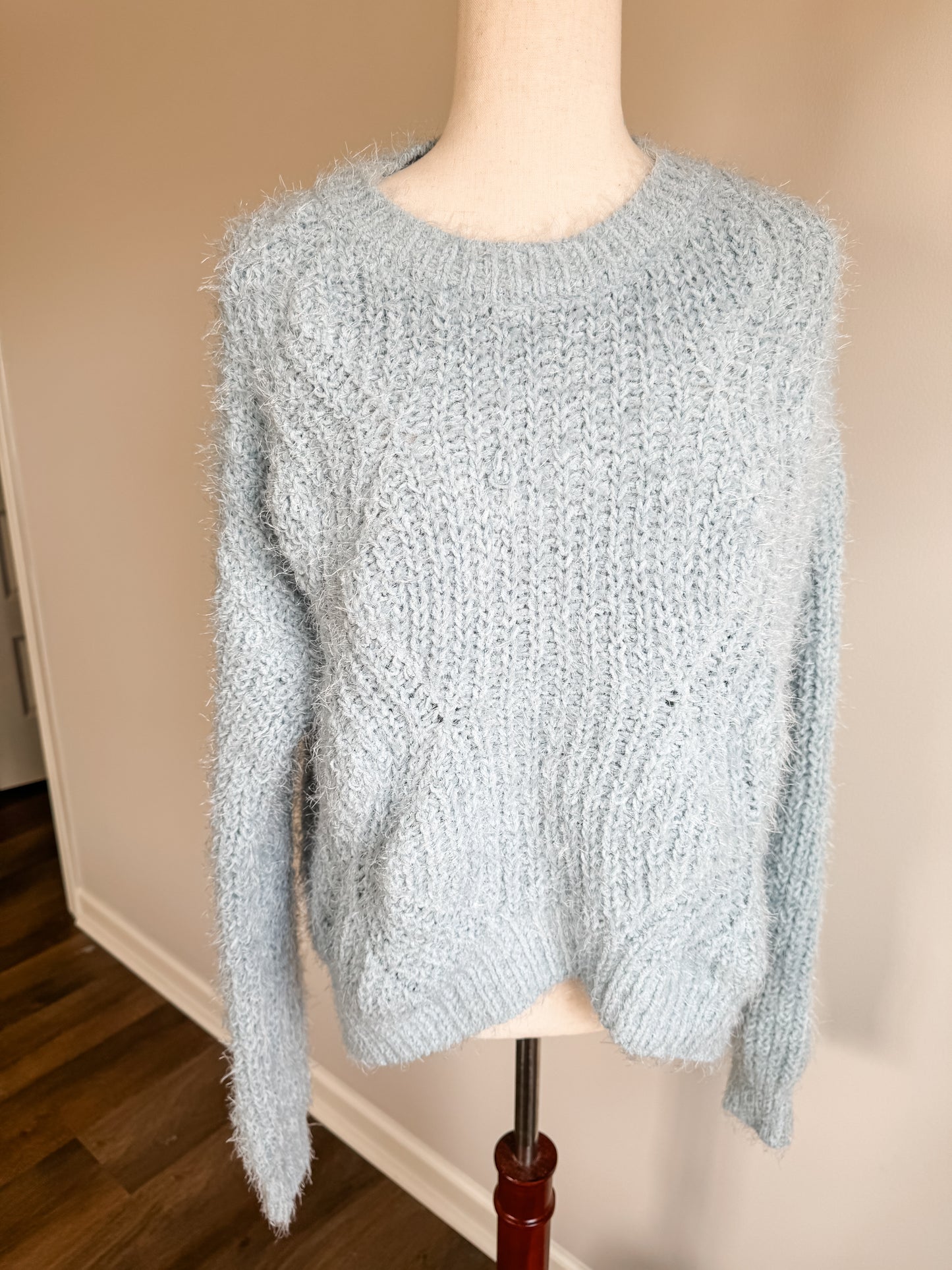 Blue Fuzzy Sweater XL