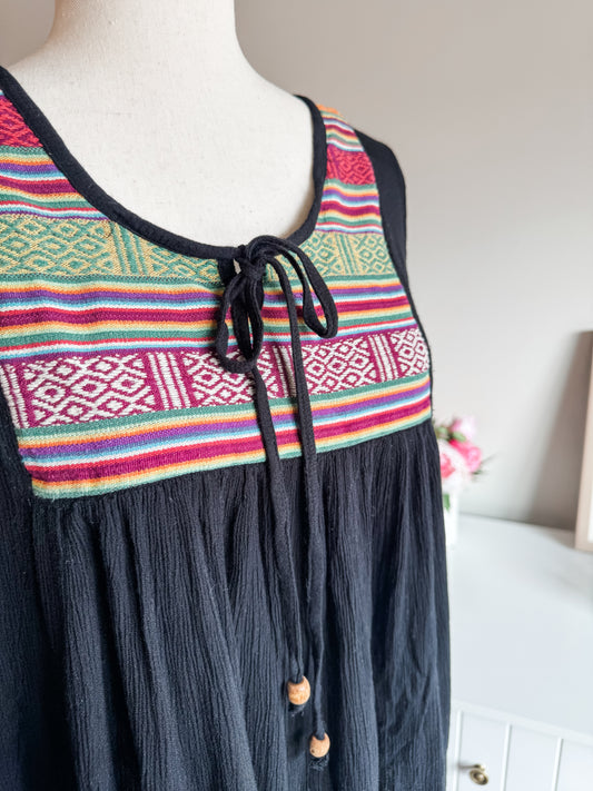 Black Embroidered Top M