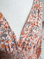 Orange Blue Floral Dress XL