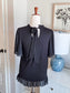 Black Ruffled Blouse M
