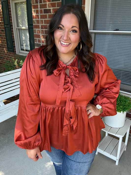 NEW Orange Top with Bows L