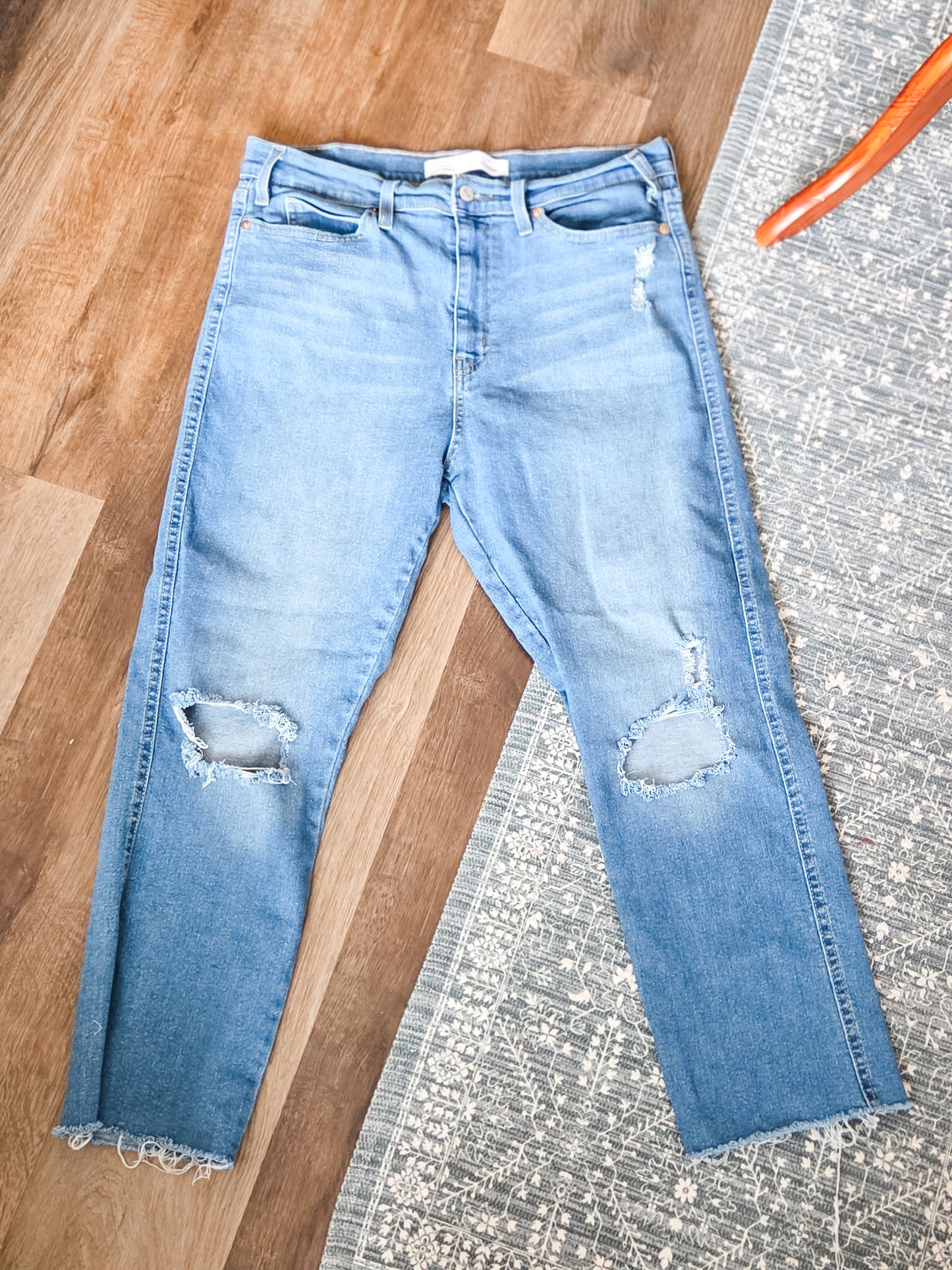 High Rise Straight Jeans 14