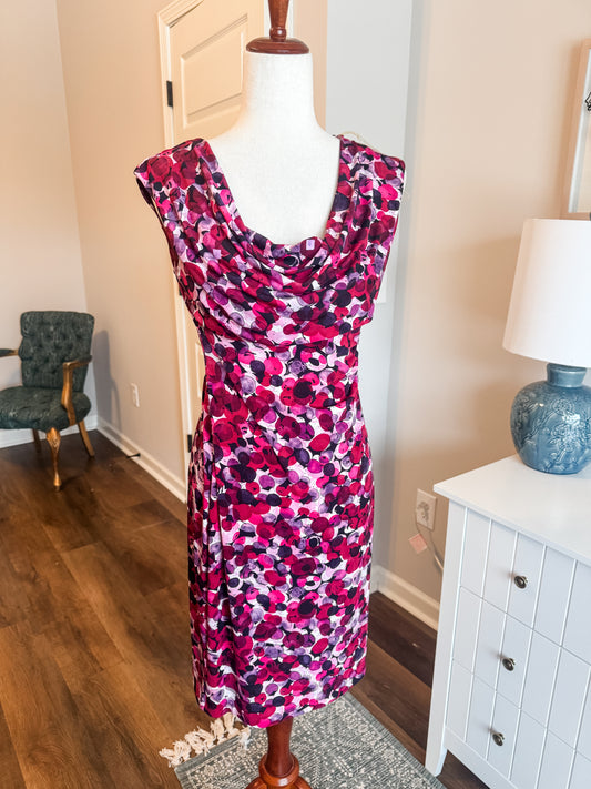Pink Purple Print Dress 8