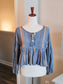 Blue Brown Green Striped Top XS