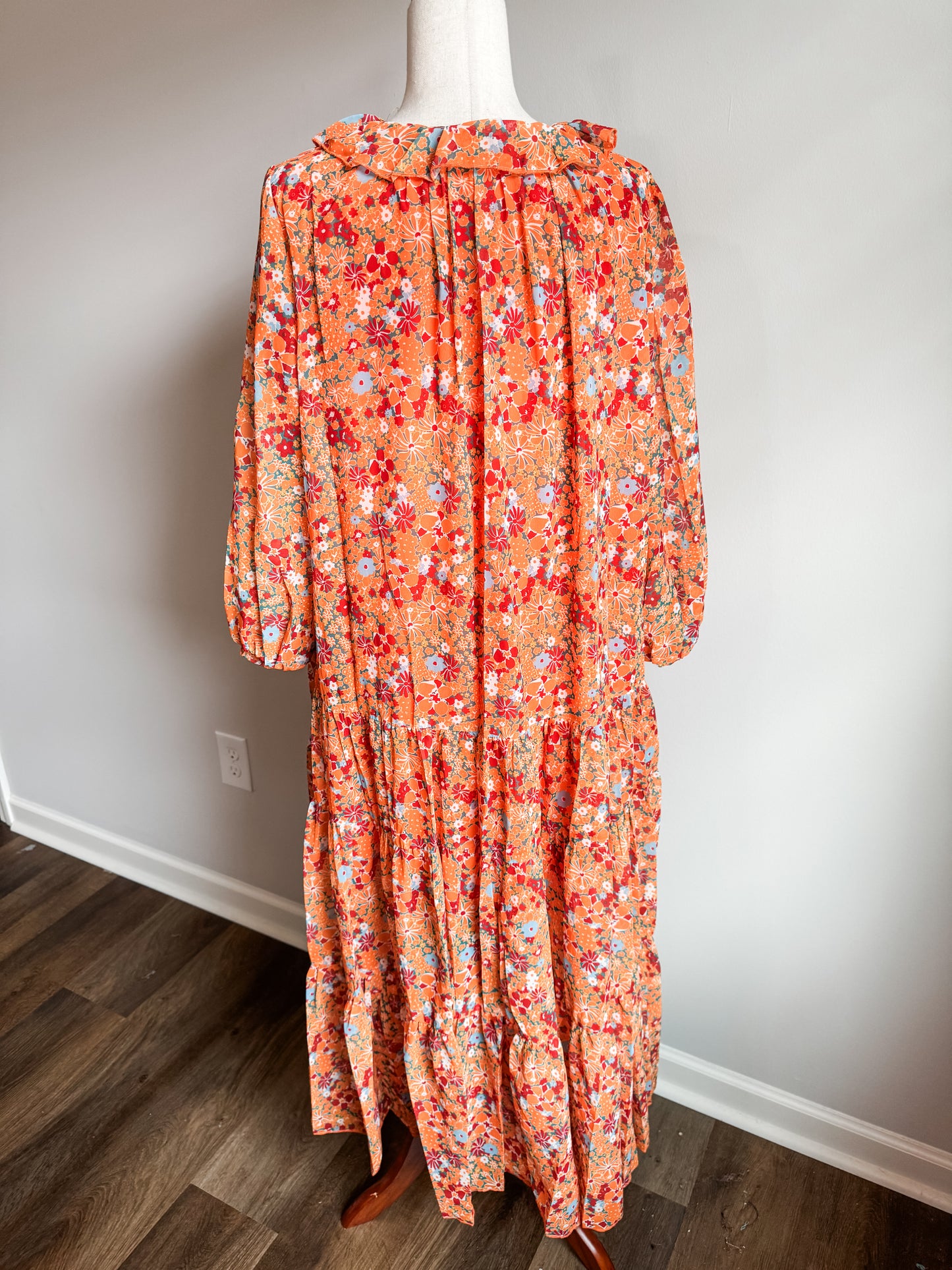 Orange Floral Maxi Dress