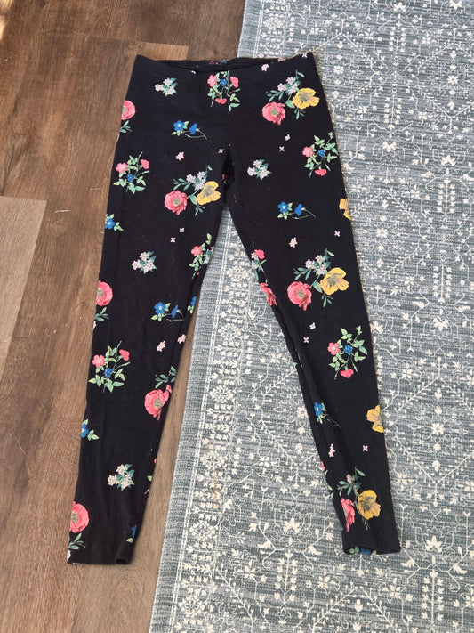 Black Floral Leggings S