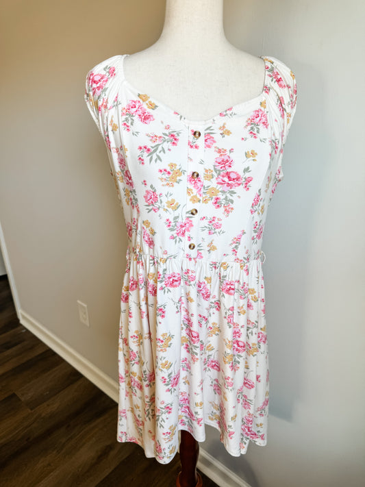 White Floral Dress L/XL