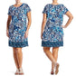 Blue White Floral Dress L