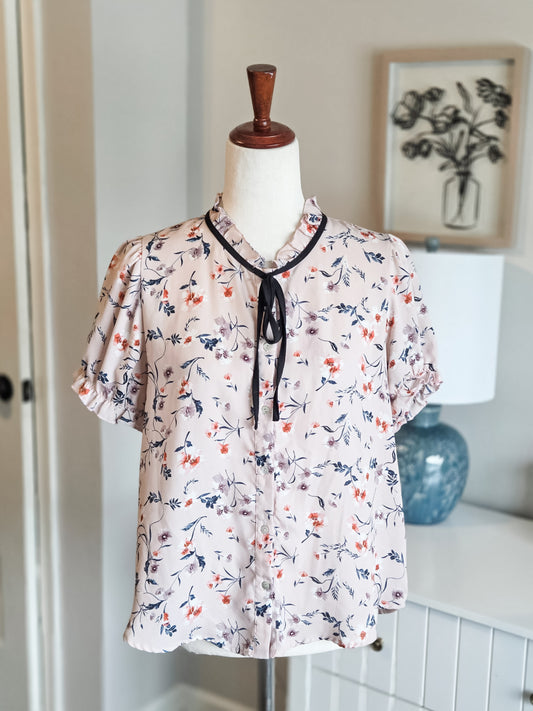 Pink Floral Blouse M/L