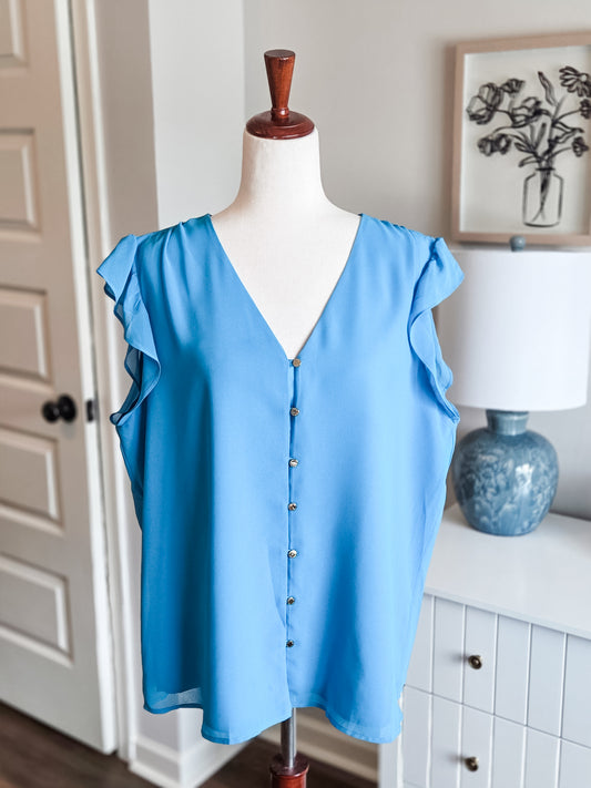 Bright Blue Blouse XL