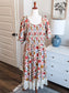 Multi Color Floral Cotton Lace Hem Dress 1X