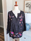 Black Embroidered Top 1X