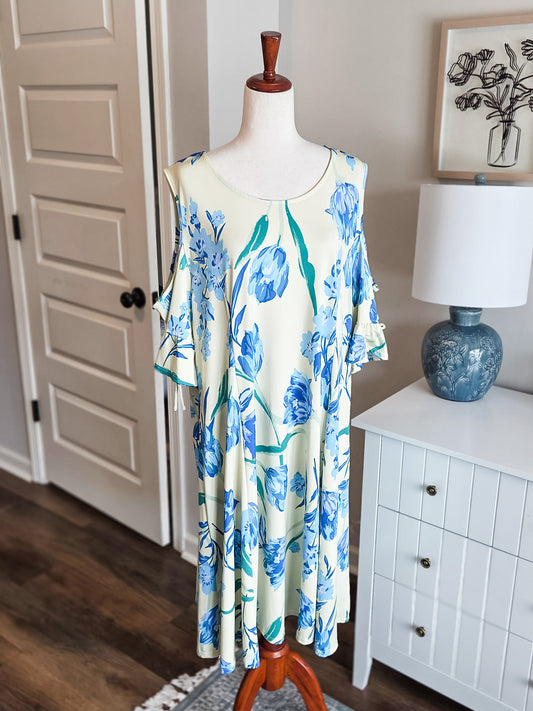 Yellow Floral Dress 2X