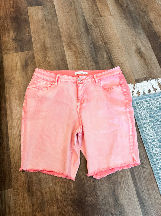 Pink Cutoff Denim Shorts 18W