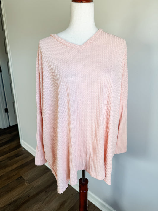 Pink Waffle Knit Top M