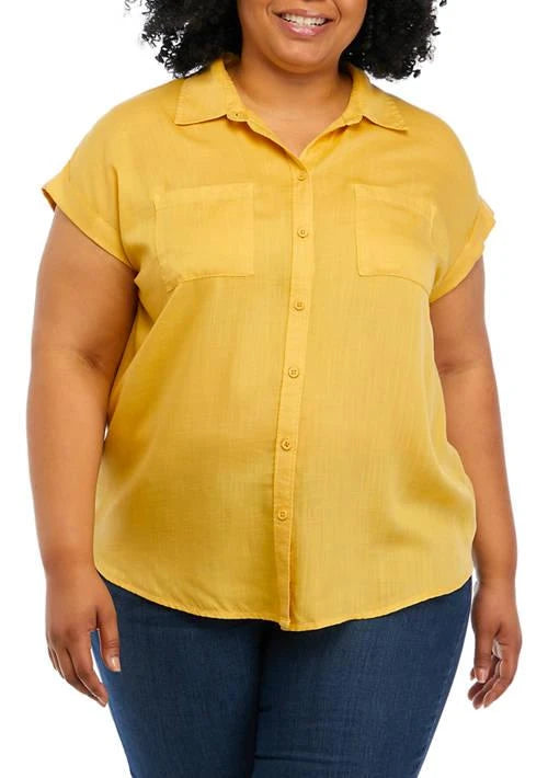 Mustard Button Down XL