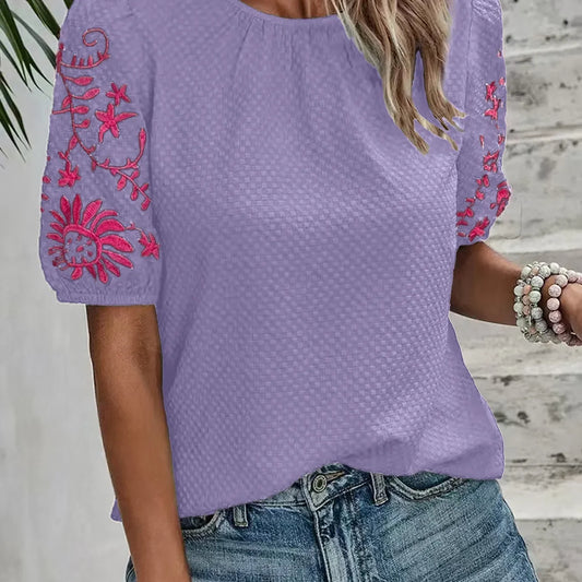Purple Embroidered Top S
