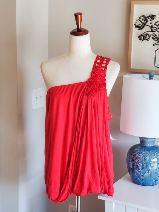 NWT Red One Shoulder Tank XL/1X