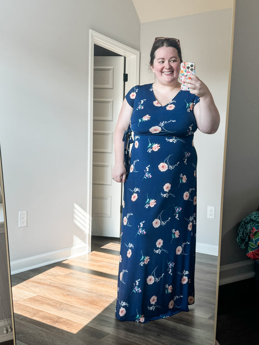 Navy Floral Maxi Dress