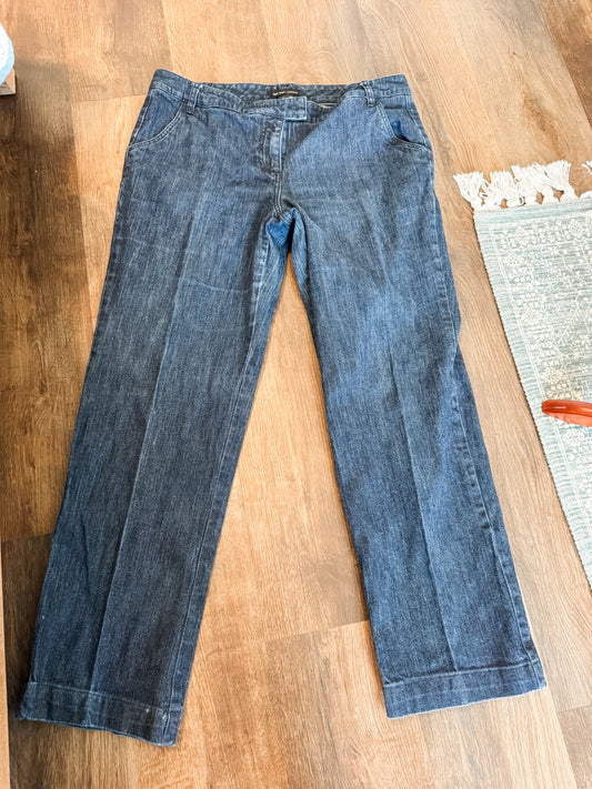 Dark Wash Wide Leg Jeans 14