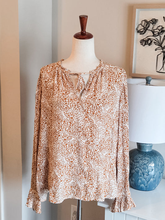 Tan Animal Print Top S