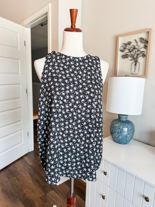Black Floral Tank MP
