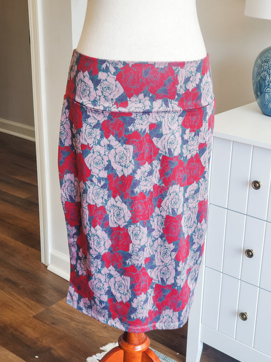 Multi Color Floral Pencil Skirt L