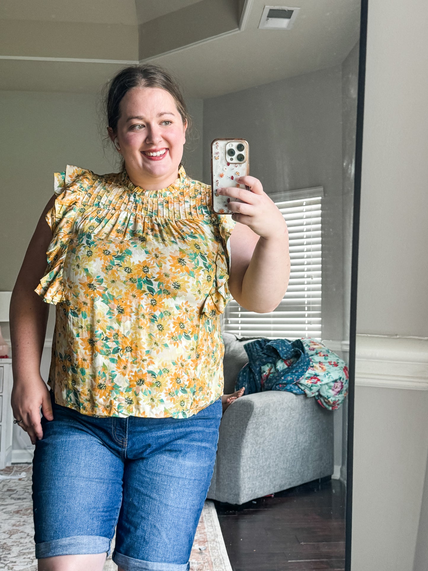 Yellow Floral Blouse