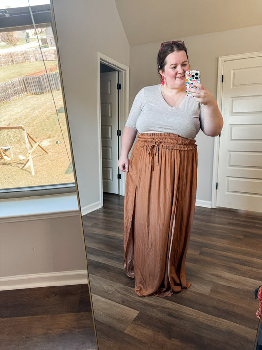 Camel Maxi Skirt