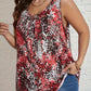 Red Gray Black Print Tank 2X