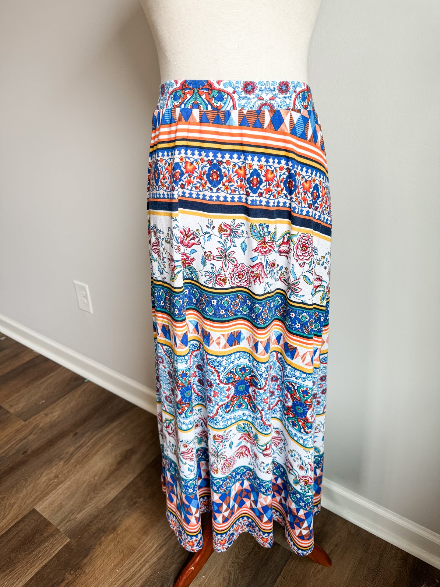 Multi Color Print Maxi Skirt 18/20