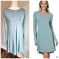 Blue Gray Dress with Buttons