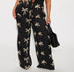 Black Tan Embroidered Pants L