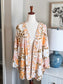 Pink Orange Print Kimono XXL