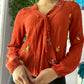 Orange Floral Top XS