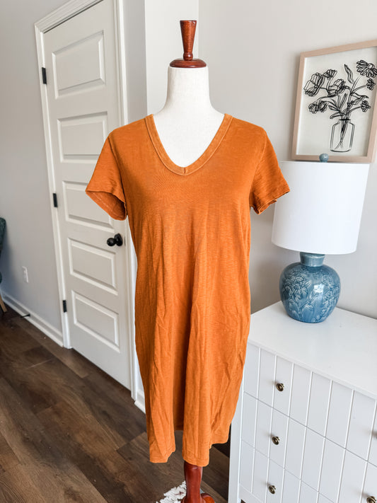 Orange Cotton Dress M