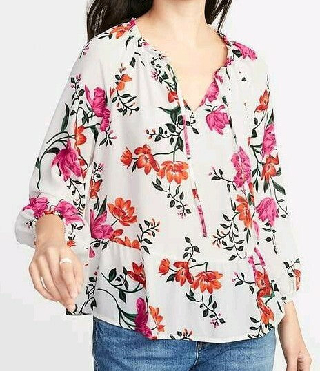White Floral Top L