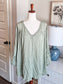 Sage Green Lace Yoke Top 2X